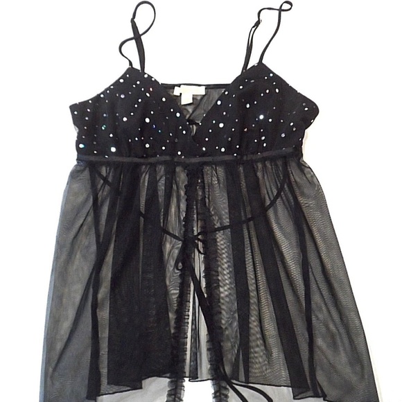 Flora Nikrooz Other - Flora Nikrooz Teddy Size Medium Black Sequins